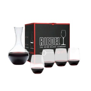 리델 글라스 오 기프트 세트 시라 디캔터 스템리스 4p 와인 잔
